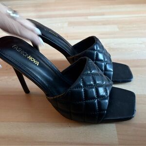 Fashion Nova Quilted Black Heels